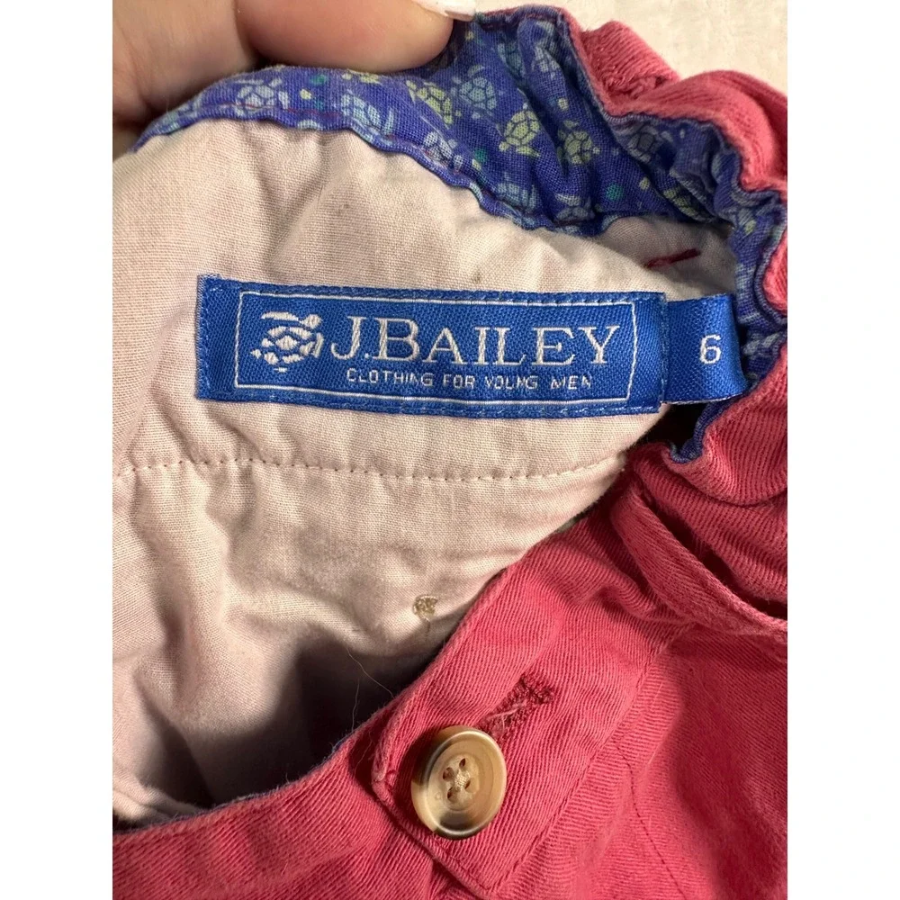 J. Bailey Chino Shorts 6 Adjustable Waist Cotton Boys Salmon preppy summer